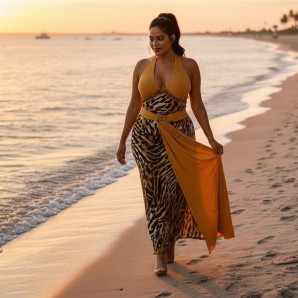 other Dresses & Skirts - Gold Yellow and Black Backless Dress